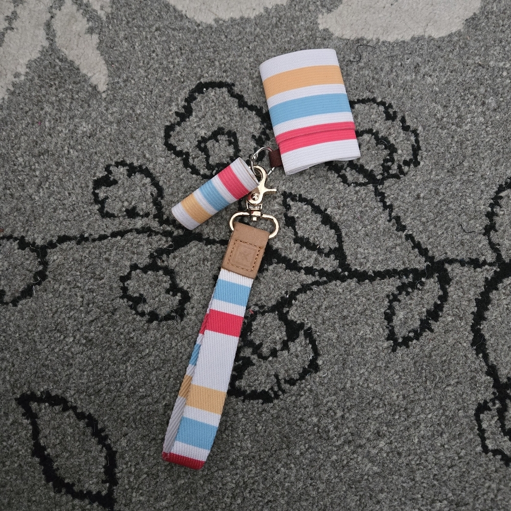 ๐ Colorful Striped Lanyard and Card Holder - Picture 2 of 3